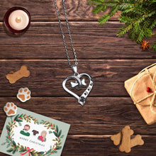 Load image into Gallery viewer, Bone Heart Paw Necklace