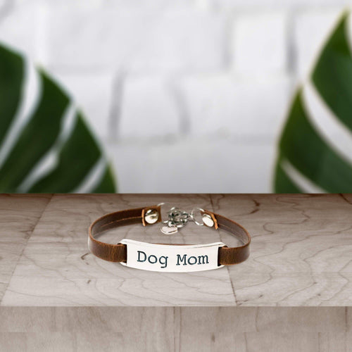 Dog Mom Leather Bracelet
