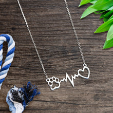 Load image into Gallery viewer, Heartbeat Paw Necklace