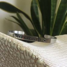 Load image into Gallery viewer, Stay Pawsitive Cuff Bracelet